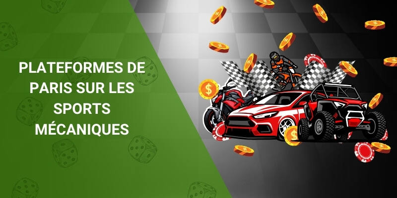 Voiture de sport et motos avec jetons et pièces de casino